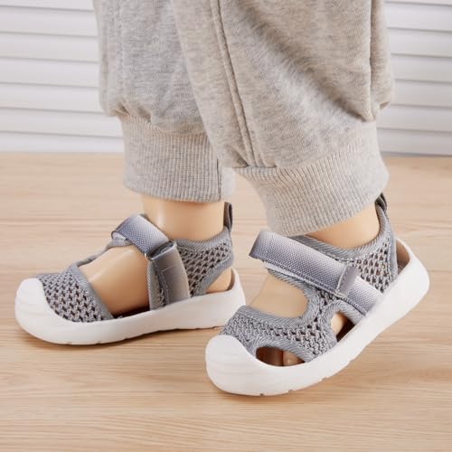 Image of BMCiTYBM Baby Boy Girl Closed Toe Summer Toddler Sandals Lightweight Shoes Infant Non-Slip First Walking Sneakers 6 9 12 18 24 Months 2-3 Years