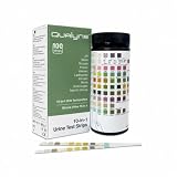 Qualyne 10 Parametri Stick Urine - 100 Stick per Analisi Urine Glucosio, pH, Chetoni, Nitriti, Leucociti, Infezioni Vie Urinarie e Altro Ancora