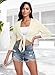 PrinStory Women's Tie Front Shrug 3/4 Sleeve Cropped Bolero Cardigan Lightweight Summer Casual Short Shawl Cover up Top Beige White L