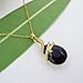 Navachi 18k Gold Plated Water Drop Crystal Black Zircon Snake Az6109 Pendant Necklace 16