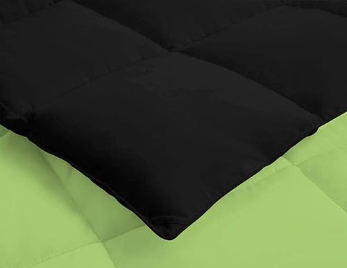 Miniatura 10 de Juego de edredón reversible alternativo de 3 piezas con costura en caja, tamaño Queen (88 x 92 pulgadas), negrorosa intenso para todas las