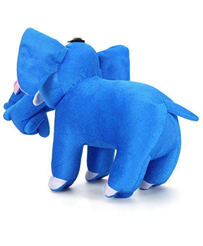 Image of Tickles Mother Elephant with Single Baby Soft Stuffed Plush Animal Toy for Kids (Size: 32 cm Color: Blue)
