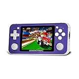 RG351P Handheld Game Console, Retro Game Console Open Linux Tony System RK3326 Chip 64G TF Card 2500 Classic Games 3.5 Inch IPS Screen 3500mAh Battery (Purple)