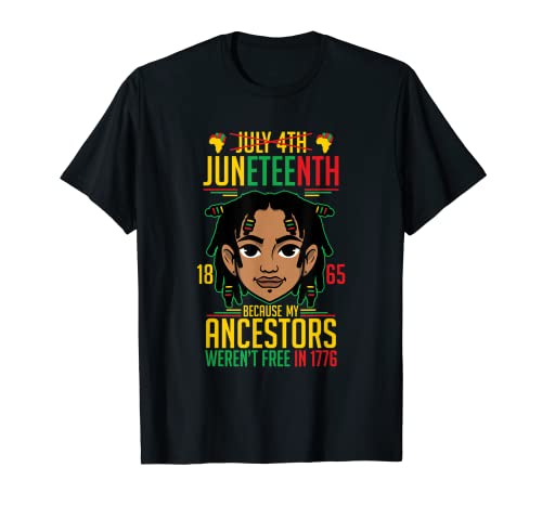 Juneteenth 1865 Los antepasados no eran libres en 1776 Hombres Niños Camiseta