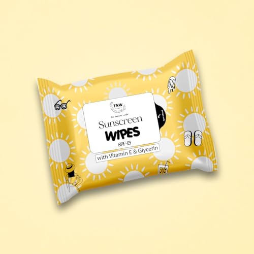 Image of TNW The Natural Wash Sunscreen Wet Wipes 10 Pcs | Face Wipes Makeup Remover | Enriched with SPF 15, Vitamin E & Glycerin | Hydrating & Refreshing | Soothing & Maintains pH Balance | Gentle on Skin