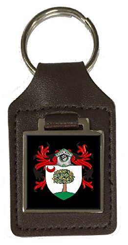 Porte-clé en cuir marron Heraldry anti rayures pour poche et sac à main