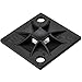 HellermannTyton 151-10915 Q Mount with Adhesive, 1.2" x 1.2" x 0.21", 4 Way Entry for Q18 Thru Q50 Ties, PA66, Black, 100/bag