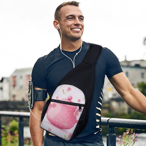 Bolso cruzado pequeño rosa estilo tetera para día miniatura 6