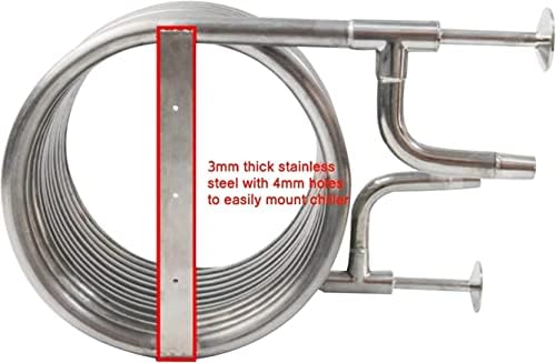 Counterflow Wort Chiller - Stainless Steel Beer Cooling Coil Pipe, 14' Length with 2 Out Channels (3/4'' & 1/2'' Thread) for Homebrewing
