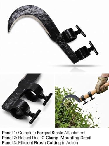 Image of Sickle Grass Cutter Head | Heavy Coconut Plucker with Adjustable Handle Clamp | Agricultural Hand Tool for Grass Cutting |Tree Branch Cutting, Crop Harvesting