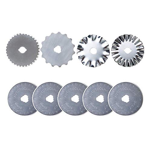 image for AUTOTOOLHOME 45mm Rotary Cutter Set with 9 Pack Replacement Rotary Bla