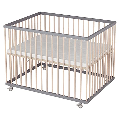Sämann Laufgitter ECO 75x100 cm mit Matratze - 3-fach höhenverstellbar...