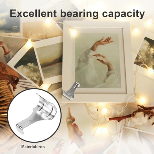 Image of jojofuny 10pcs Metal Photo Hooks for Hanging Pictures Artwork and Frames and Easy to Install for Home and Office Use Excellent Bearing Capacity