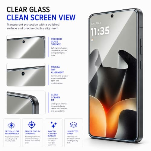 Image of FIRST MART Screen Protector for Motorola Edge 70 Max | Borderless Edge-to-Edge Tempered Glass, Anti-Dust Mesh, Case-Friendly | Pack of 2