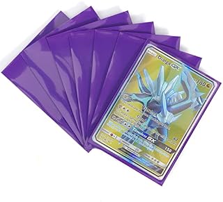 Bheddi 100pcs Trading Card Sleeves for PTCG Cards, Standard Card Protectors 66x91mm-Durable and Waterproof (Purple)