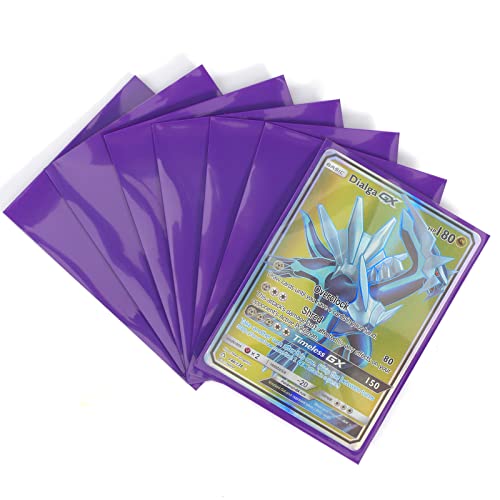 Bheddi protege carte pour PTCG Cartes, pochette carte PTCG-Pochettes Standard pour Cartes Jeux 66x91mm (Violet,Carte non incluse) Cover