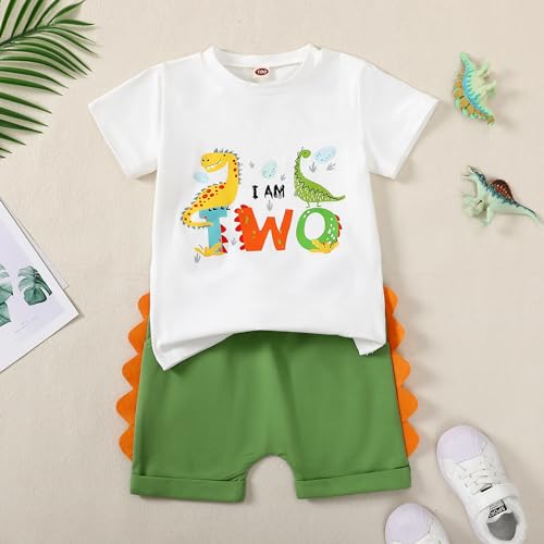 Toddler Baby Boy Girl Birthday Outfit 1st-5th Dinosaur Romper Shirt Joggers Pant Set 1-5 Yr Birthday Outfit3