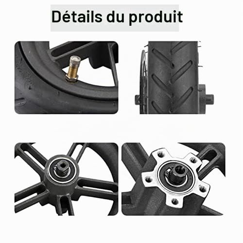 Alomejor Roue Scooter arrière, Absorbant Chocs Confortable Frein Disque 120mm Durable kit Remplacement for déplacement Urbain Loisirs Usage Quotidien