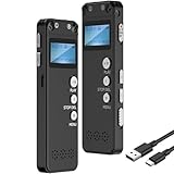 Olycism ボイスレコーダー 小型 16GB icレコーダー 1536kbps 長時間録音 録音機 ワンボタン録音 液晶画面 ヴォイスレコーダー VOR音声検知機能搭載 可変速再生 ABリピート 分段録音/リピート機能付/タイマー録音対応/OTG機能対応/スピーカー内蔵 パスワード保護 高級金属シェルは耐久性 会話録音/インタビュー/会議/言語学習などに適用 日本語説明書付