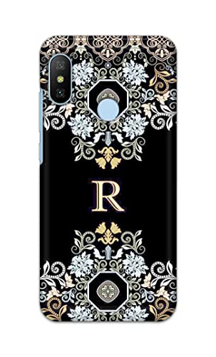 Image of PRINTFIDAA Name II Initial II Letter Floral Pattern Alphabet R Printed Designer Hard Back Case Cover for Xiaomi Mi A2 -(TI) MVN1007