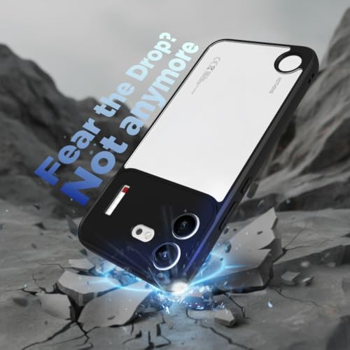 Image of RIGGEAR Shockproof Sleek Hybrid Armor Back Cover Case for Nothing Phone 4b 5G (Clear PC + Black TPU Bumper)