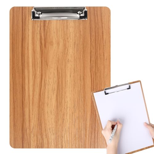 Klemmbrett A4 Holz, multifunktionale Schreibtafelklammer aus Holz mit Edelstahlklammer, A4-Schreibtâ€¦ – Miniatur
