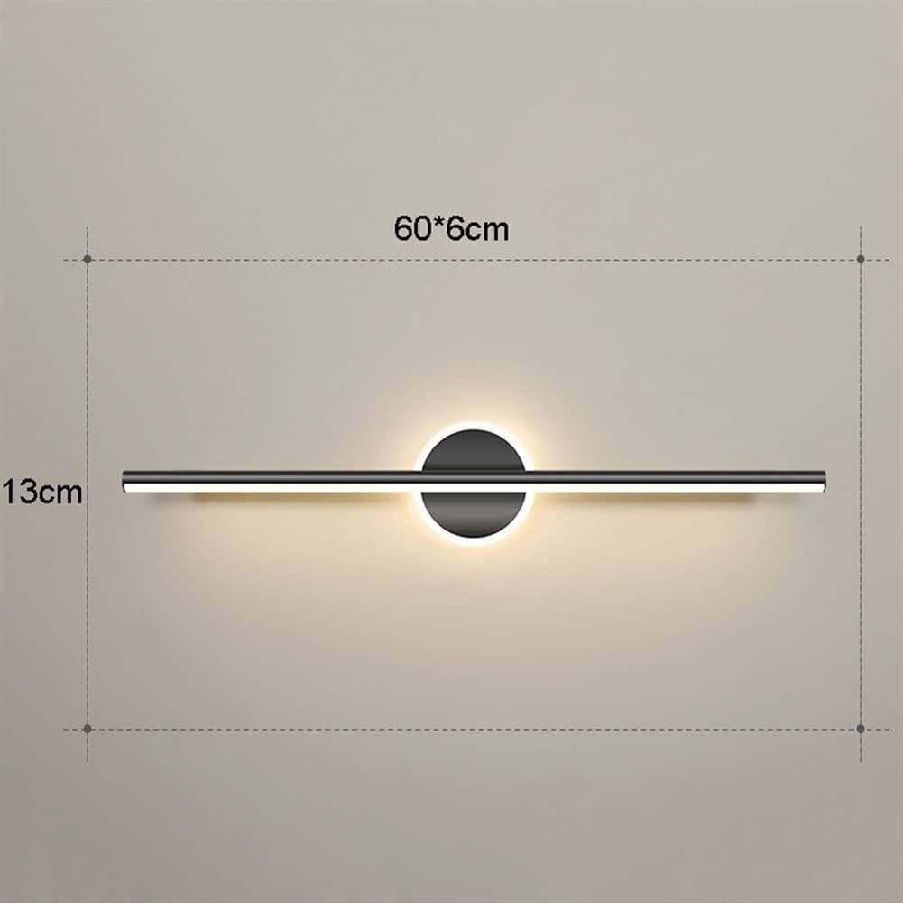 Applique Murale à LED pour Miroir de Salle de Bain, éclairage linéaire pour Miroir de courtoisie, Lampe Murale Noire pour Miroir de Maquillage, luminaire Avant au-Dessus de l'armoire à miroi