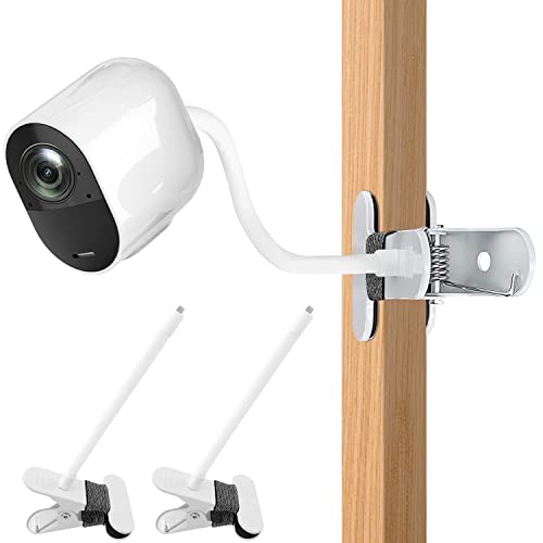 AOZTSUN 2Pack Flexible Clamp Mount Compatible with Arlo Cam, Arlo Pro/Pro 3/Ultra/Ultra 2, & Others - Flexible Gooseneck Mounting Bracket - No Tools or Wall Damage Required (White)