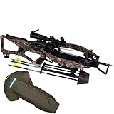 Excalibur Hybrid X Accurate High-Output CeaseFire Archery Hunting Crossbow - Overwatch Scope w/Rings, 4 Arrows with 100Gr & 150Gr Field Points, Rebolt Quiver Included | with Case