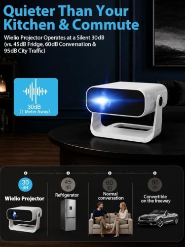 Wielio 2026 Smart Projector Android 14/TV with WiFi 6 and Bluetooth 5.0 — view 10