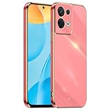 HONLEN Custodia per OPPO Reno8 Pro 5G (6.7" Inches), Cover Morbida in Silicone TPU, Design del Telaio Galvanico - Rosso
