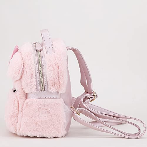Ahuroi Cute Small Furry Cinnamoroll Dog Melody Backpack Plush Backpack Cute Girl Bag My Melody