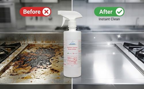 Image of VITSZEE Kitchen Cleaner 1L spray Bottle Pack | Natural Plant-Based | Heavy Duty Grease Remover | Stove, Chimney, Tiles, Sink, Countertop Cleaner, Multipurpose Kitchen Cleaning Liquid