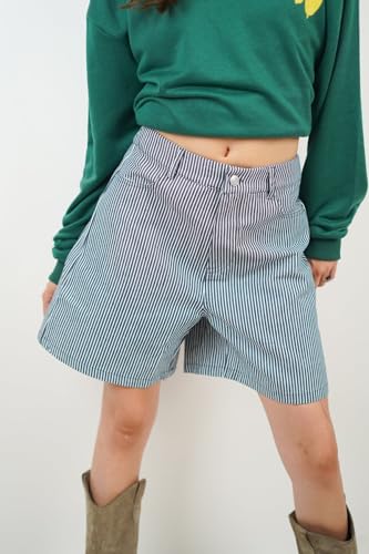Short en coton vintage à rayures verticales : le charme décontracté - 5