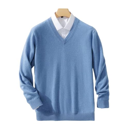 Plus Size Cashmere V Neck Pullover Sweater Mens Warm Knitted Winter Fashion Comfortable Soft Tops3