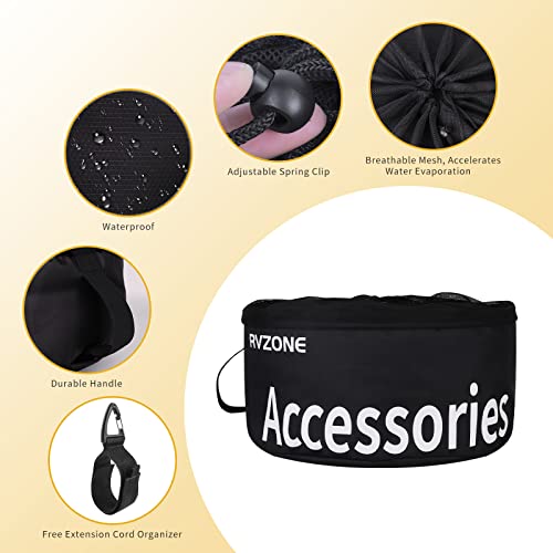 Image of RVZONE RV Hose Bag, Waterproof RV Hose Bag Organizer, Camper Accessories RV Equipment Storage Utility Bag for Sewer Hoses, Fresh /Black Water Hoses and Electrical Cords