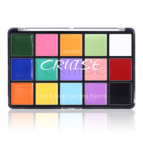 UCANBE Face Body Paint Oil, 15 Macaron Colors Professional Makeup Palette - Non Toxic Hypoallergenic...
