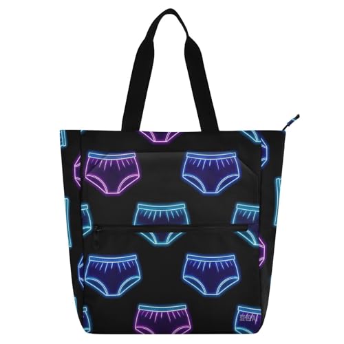 Bolsas decorativas para niños, niñas y mujeres, coloridos pantalones fluorescentes de neón, impermeables, bolsa de comestibles con cremallera para la escuela, compras, comestibles, bolsas de arcoíris