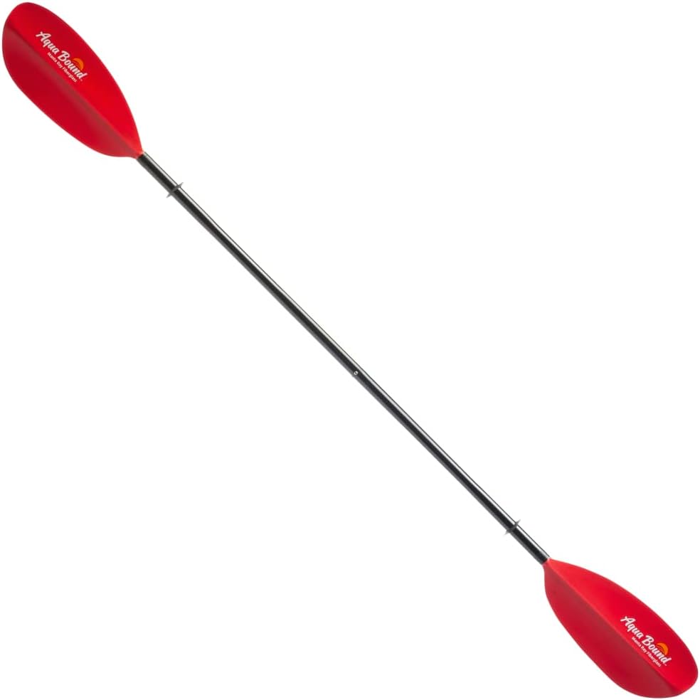 Aqua Bound Manta Ray Fiberglass 2-Piece Snap-Button Kayak Paddle - Fiberglass Shaft, Reinforced Nylon Blades, Snap-Button Ferrule 0°/60° Feathering for Touring and Recreation