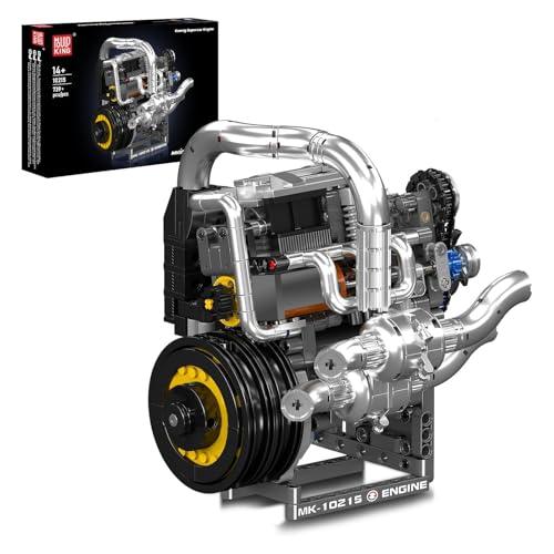 Mould King 10215 MOC Technik Supersportwagen-V12-Motor-Baustein-Modell-Set, hochrealistische Mechanikstruktur | elektrische Antriebskomponente | bewegliches Zahnrad-/Kolbensystem （739+Teile）
