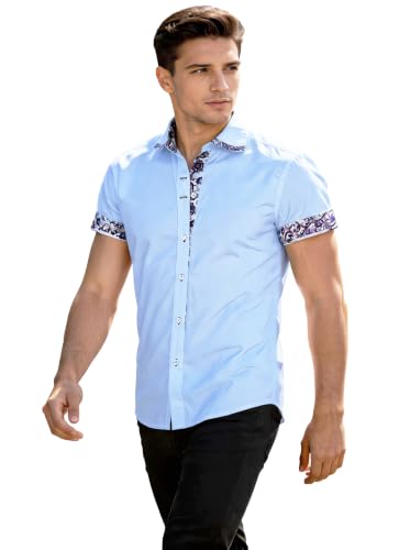 Chemise à fleur hommes slim fit en coton respirant pour l'été