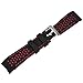SINAIKE 22mm Black Silicone Rubber Curved Ends Watch Band, Durable Rally Racing Two Tones, Stitch Watch Strap Replacemen with Stainless Steel Buckle for Men Women Red Bottom