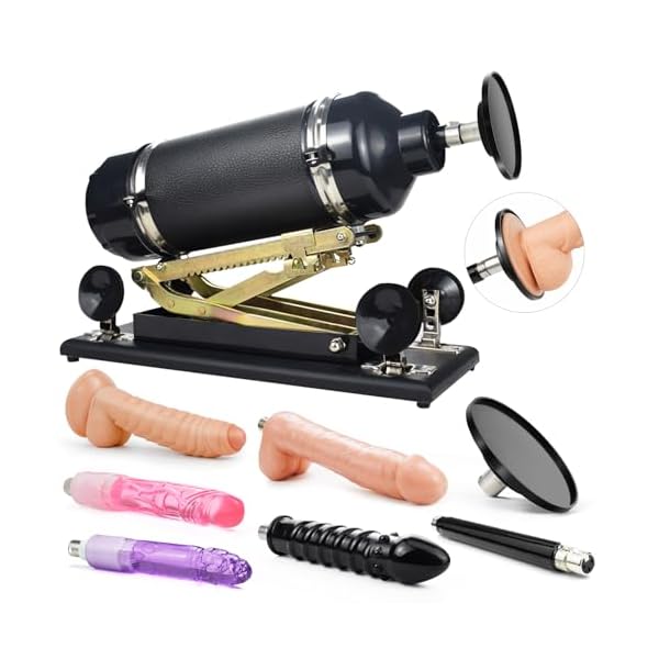 Sexmaschine,Fickmaschine mit Dildo und Saugnapfadapter,3XLR-Anschlüssen Liebesmaschine mit Sexspielzeug für Männer, Frauen und Paare,Automatische Masturbationsmaschine mit 7 Aufsätzen,Sex Toys