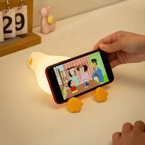 Image of One94Store Lying Flat Duck LED Night Lamp for Kids | Rechargeable Bedside Light with Touch Control & 7 Color Modes | Cute Desk Lamp for Bedroom, Nursery & Gifting
