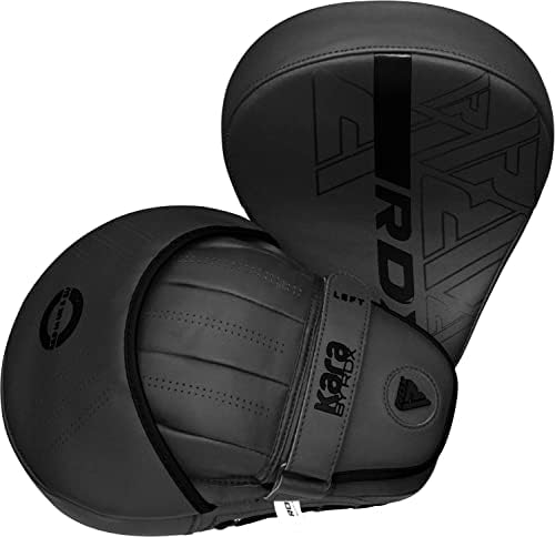 RDX Boxing Pads Curved Focus Mitts, Maya Hide Leather KARA Hook and jab Training Pads, Adjustable Strap Ventilated, MMA Muay Thai Kickboxing Coaching Martial Arts Punching Hand Target Strike Shield