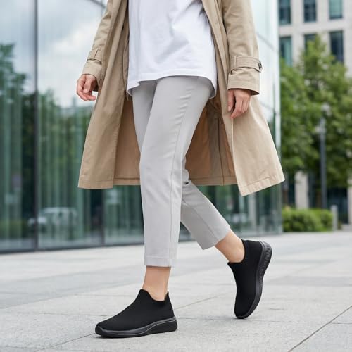 Image of vibdiv Pull-on Shoes Women Sock Sneakers Casual Lightweight Walking Jogging Yoga Indoor Outdoor Travel