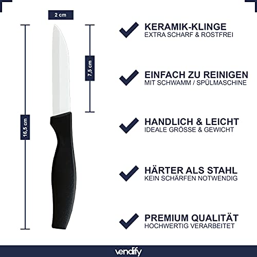 Keramikmesser Vendify 5er-Set mit 16,5 cm Klingenlänge