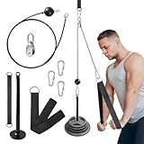 Cable Pulley System for Home Gym with Tricep Rope, for Lat Pull Down and Arm Back Shoulder Workout, Cable Machine Attachments for Strength Training