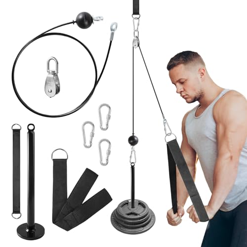 Cable Pulley System for Home Gym with Tricep Rope, for Lat P