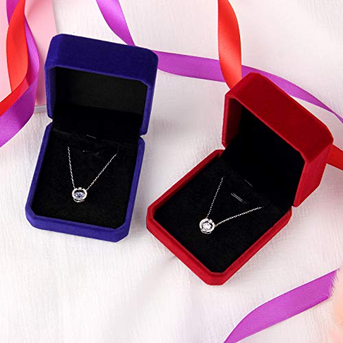 Lamoutor 4Pcs Velvet Necklace Pendant Gift Box Jewelry Gift Box #TOP5
